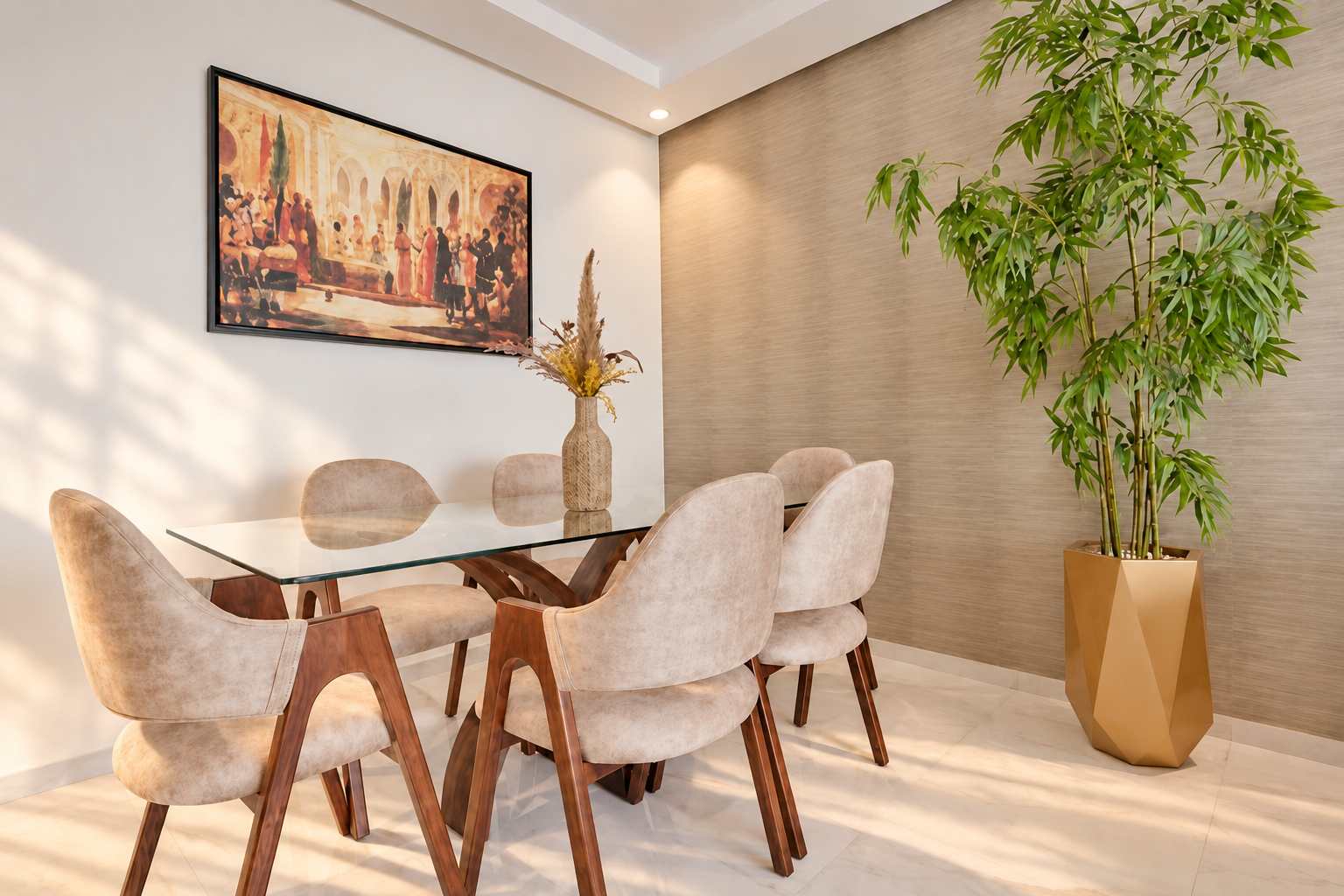 Coin repas et table sculpturale