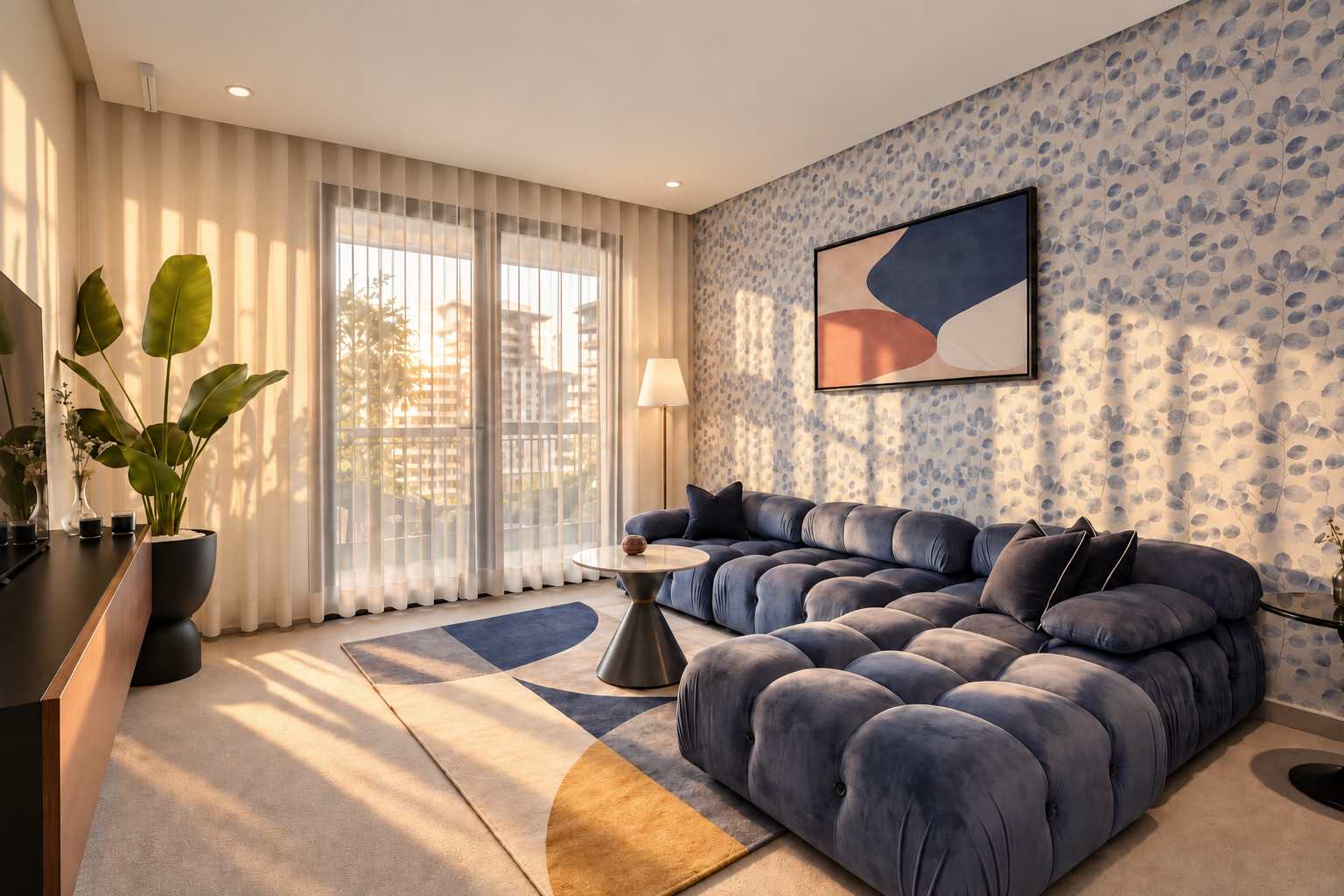 Aménagement intérieur du studio aux bleu profond : photographie 2, Casablanca